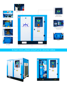 มอเตอร์สกรูแบบคงที่ 15kW 20HP พร้อม PLC VSD แรงดัน 7-12 บาร์ ควบคุมแบบสัมผัส ระบบระบายความร้อน รับประกัน 2 ปี ประสิทธิภาพสูง แบบถาวร - Product Image 2