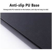 Tapis de souris en verre étanche noir avec base en PU antidérapante, tapis de souris en caoutchouc