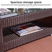 Ensemble trois pièces de canapé et chaise d'extérieur en rotin tressé, style minimaliste moderne, pour balcon et jardin