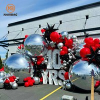Boules miroir géantes gonflables en chrome métallique, sphères pour la décoration de fêtes, mariages et événements, grands ballons miroir en PVC gonflables à vendre
