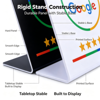 Acryl-Standdisplay für NFC Google Bewertungskarten 13,56 MHz ISO14443A NTAG215 213 für Hotel- und Restaurant-Zutrittskontrollkarten