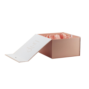 Caja de Regalo Plegable Magnética de Cartón Rosa de Lujo con Logotipo Personalizado y Cinta - Product Image 3