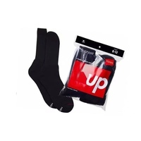 Lot de 2 paires de chaussettes de sport tendance Hane, design Terry-Back, logo en spandex, antidérapantes, unisexes, pour le basketball