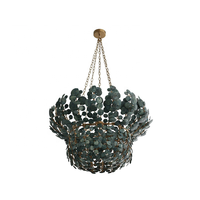Lustre moderne créatif nordique vert et blanc en forme de noix de coco de haute qualité pour hôtel, escalier, chambre à coucher, salon