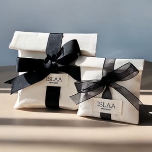 Sac à rabat en tissu de coton, écologique, durable, anti-poussière, pour bijoux, foulards, pyjamas, avec logo personnalisable pour cadeau - Product Image 4