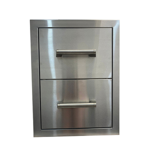 Prix bon marché Cuisine d'extérieur en acier inoxydable Tiroirs doubles Îlot de barbecue en acier Tiroir intégré - Product Image 3