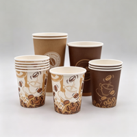 Gobelets à café jetables en papier kraft biodégradable à paroi simple avec couvercles 12oz Guangdong