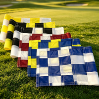 Drapeaux de golf à carreaux en nylon 420D, 6*8 pouces, mini-drapeaux de putting avec tube en plastique pour entraînement sur le green de jardin