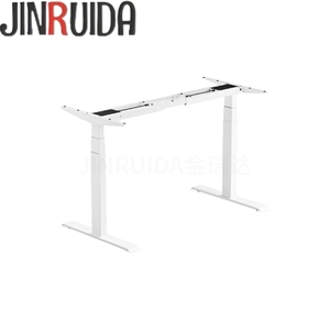 JINRUIDA <strong>Durable</strong> and Stronger Dual Motor Electric Height Adjustable Desk Frame, 3-Section Square Legs for Office <strong>Table</strong> - Product Image 3