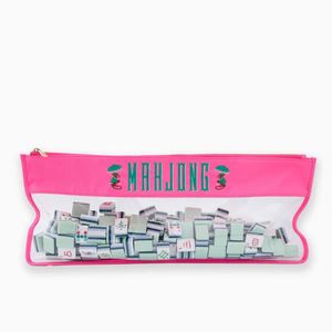 Pochette personnalisée légère et résistante à l'eau en PVC brodée pour tuiles de mahjong avec fermeture éclair, cadeau, logo DIY - Product Image 5