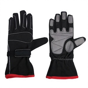 Gants de motocross unisexes à doigts entiers avec revêtement antidérapant en PU, design à panneaux rouge et noir pour la course, la conduite et les sports de plein air - Product Image 5