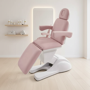 Table de <span class=keywords><strong>massage</strong></span> de spa moderne en cuir PU blanc, best-seller, équipement de salon électrique à 3 moteurs avec éponge haute densité, lit pour les cils - Product Image 5