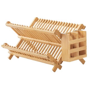 <span class=keywords><strong>Escurridor</strong></span> de Platos <span class=keywords><strong>Plegable</strong></span> de Bambú de 2 Niveles y <span class=keywords><strong>Escurridor</strong></span> de Madera para Encima del Fregadero, Organizador de Cocina <span class=keywords><strong>Plegable</strong></span> que Ahorra Espacio con Soporte - Product Image 1