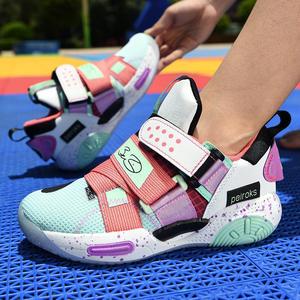 Chaussures de <span class=keywords><strong>basket</strong></span>-ball pour garçons - Chaussures de sport respirantes en maille pour garçons, chaussures d'entraînement professionnelles pour enfants - Product Image 4
