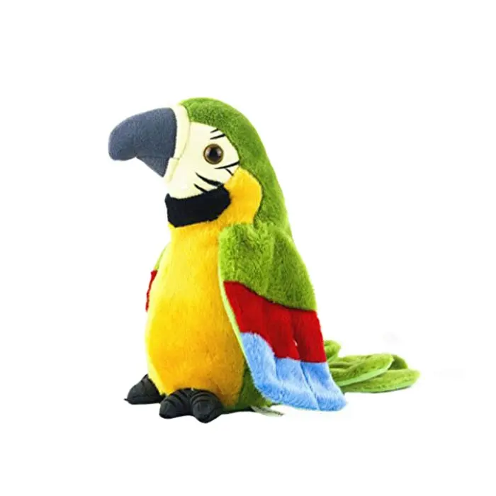 Peluche de pájaro de peluche personalizado, juguete de loro parlante, venta al por mayor