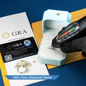 Anello di Fidanzamento all'Ingrosso con Diamante Moissanite Certificato GRA 1CT VVS, Argento Sterling 925 Placcato Oro Bianco 14K per Donne - Product Image 5