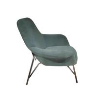 Fauteuil lounge moderne en métal avec dossier incurvé pour salon