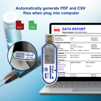 Registrador de Datos de Temperatura USB de Un Solo Uso con Informes Automáticos en PDF y CSV para Monitoreo de Transporte de Cadena de Frío de Vacunas y Productos Médicos