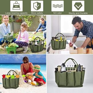 Sac fourre-tout en toile robuste avec poches, grand sac de rangement pour jardinage, sac de transport pour outils de jardinage, échantillon gratuit - Product Image 4