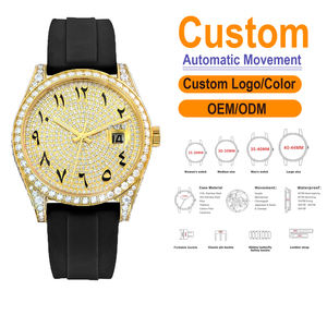<span class=keywords><strong>Reloj</strong></span> <span class=keywords><strong>Original</strong></span> para <span class=keywords><strong>Hombre</strong></span>, Resistente al Agua, con Circonita Cúbica, Chapado en Oro, Movimiento Mecánico con Certificación VVS1 GRA, Corona de Metal - Product Image 1