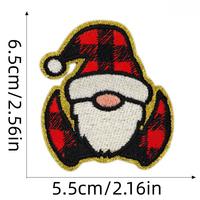 Patchs brodés à thème de Noël à carreaux Buffalo, thermocollants, personnalisés, avec motifs Père Noël et bonhomme de neige, pour la décoration de vêtements