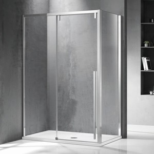 Kamalu KSA5000 Cabina de ducha 70x130 Frontal deslizante Lado fijo 8mm Bandeja rectangular de vidrio Estilo moderno para baño Aluminio - Product Image 2