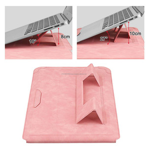 High Quality Slim Modern PU Portable Travel Adjustable <b>Stand</b> Laptop Sleeve OEM/ODM Protective Case Cover for Laptops - Product Image 3