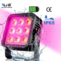 Projecteur PAR sans fil étanche IP65 à batterie 9x12W RGBWA+UV 6-en-1 avec contrôle APP, télécommande IR et DMX512, pack de 3 avec flight case