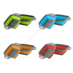 Colador Plegable al por Mayor, Utensilio de Cocina, Escurridor Plegable de Silicona, Cesta de Drenaje Plegable para Frutas y Verduras - Product Image 3