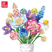Jie Xing JJ9092 Blocs de construction DIY en plastique ABS, 40 pièces, pour arrangement floral, ornement de bureau, petite échelle 1:3