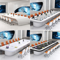 Table et chaises de conférence de luxe pour 20 personnes, fabrication directe ODM/OEM, ensemble de salle de réunion exécutive, bureau de conférence moderne pour bureau