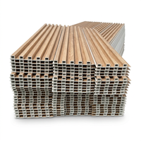 Panneaux de grille en bambou WPC co-extrudés sans formaldéhyde, insonorisants, à rainures 3D pour la décoration de fond de télévision à domicile