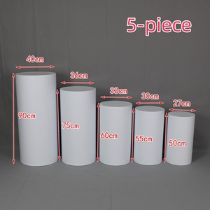 Accessoires de <span class=keywords><strong>mariage</strong></span> personnalisés, 5 pièces, présentoirs en métal, ensembles de piédestaux cylindriques pour décorations de fête et d'événements - Product Image 3