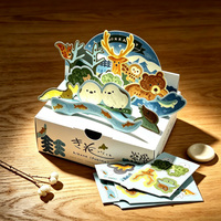 Boîte cadeau personnalisée écologique 3D avec fermeture magnétique, en papier fait main, pour animaux, pour ensemble de cartes de vœux, boîte à assembler soi-même