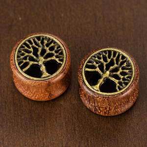 Expansores de Oreja Unisex Retro con Diseño de Árbol de la Vida, Túneles de Madera para Oreja, Tapones para Oreja, Joyería Corporal para Bodas, Regalo Moderno - Product Image 4