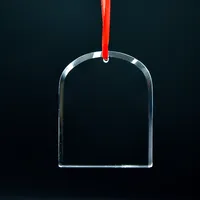 Großhandel Blanko K9 Kristallglas Weihnachtsornamente in Verschiedenen Formen, Individuell Anpassbar mit Rotem Band als Weihnachtsbaum-Dekoration