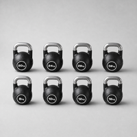 Kettlebell de compétition en gros pour usine, dimensions uniformes, poignée chromée pour salle de sport commerciale, entraînement CrossFit et fitness