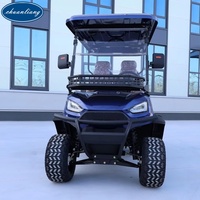 Carrito de Golf Todoterreno Inteligente para 4 Personas, Color Azul, Accesorios Opcionales para Campos de Golf, Resorts, Hoteles y Villas