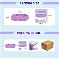 Masques oculaires en coton personnalisés à la vapeur avec sangle élastique, compresse chaude jetable pour le sommeil et les voyages, fourniture OEM