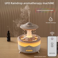 Diffuseur d'arômes en forme de goutte de pluie, humidificateur ultrasonique 350 ml, lumière LED de nuit à 7 couleurs, design de pluie tombante, humidificateur d'air à huile essentielle