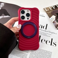 Coque de téléphone magnétique rotative de luxe avec anneau ondulé pour iPhone 17 Air 16 15 14 Pro Max, support invisible, antichoc, protection arrière