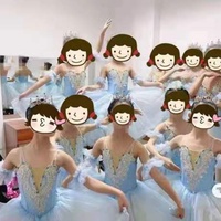 PD07157 Gaun Tutu Balet Anak Perempuan Kostum Tari untuk Pertunjukan Panggung dan Latihan Sehari-hari