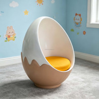 Ensemble de chaises œuf créatives en fibre de verre personnalisées avec coussin pour la décoration de la maternelle, des chambres d'enfants et des centres commerciaux