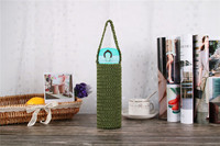 Housse de protection pour bouteille d'eau isolée thermiquement, sac de rangement en maille avec poignée, sac de transport portable pour tasse