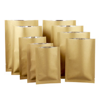 Sachets d'emballage alimentaire de luxe en papier kraft brun à trois soudures latérales, refermables, avec doublure en aluminium, thermosoudables, à fermeture éclair, recyclables