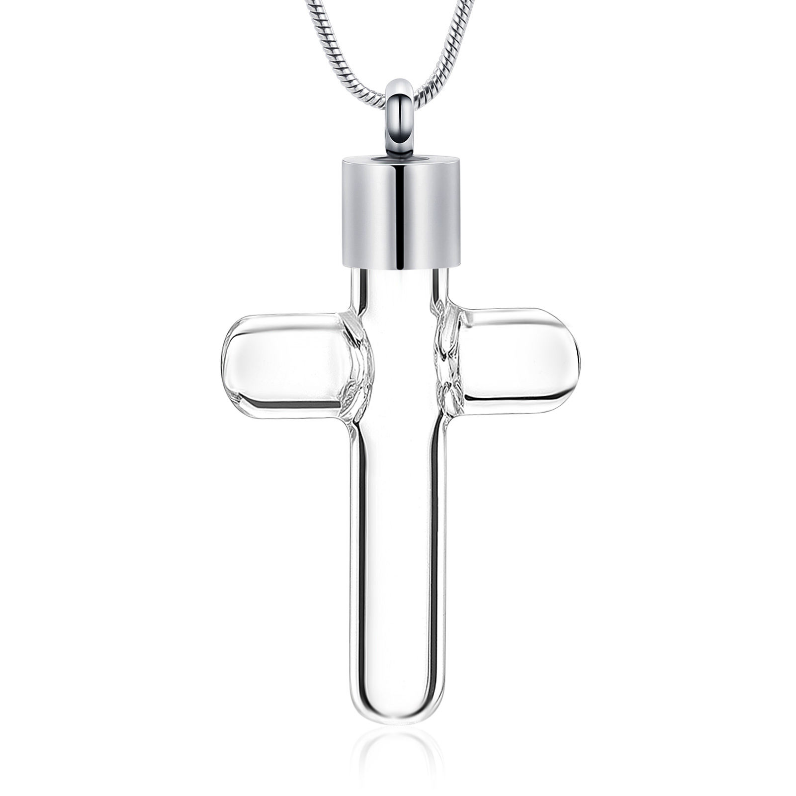 Cross Hourglass Urns Necklace Memorial Cremation Pendant