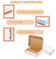 Boîte d'emballage en carton ondulé blanc plat pour petite entreprise lamination mate de cils gaufrage imprimé pour boîtes d'expédition de centre commercial