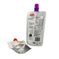 Op maat gemaakte, gestanste, staande verpakking voor vloeistoffen met gravureprint en uitgietmond voor druivensap & fruitpuree
