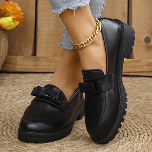 Zapatos de Plataforma de Cuero para Mujer, Talla Grande, Nuevos, Casuales, de Moda, Formales, de Vestir, Negros, de Cuero PU - Product Image 2