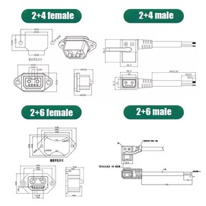 Conector de Batería para Scooter Eléctrico 2+6 Impermeable 30A-50A, Cable de Carga para Bicicleta Eléctrica 2+4, Conector de Batería para Scooter <span class=keywords><strong>E</strong></span>-BIKE, IP67 - Product Image 5